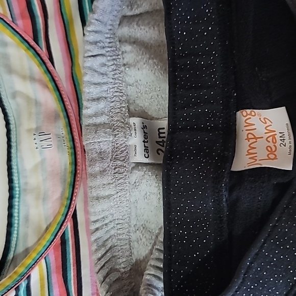 5/$30 GAP CARTER'S JUMPING BEANS Stripes Long Sleeve Glitter Sparkle Pan… - Picture 4 of 5
